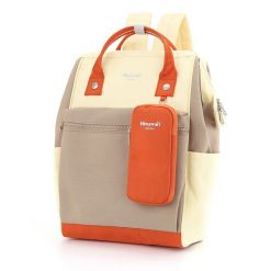 Plecak damski Himawari 1027 beżowy. Brązowe plecaki Peterson, bez wzorów, bez dodatków. Za 149.99 zł.