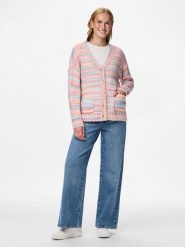 Pieces Kardigan w kolorze jasnoróżowym ze wzorem rozmiar: XS. Różowe swetry Pieces, xs, bez wzorów, bez ramiączek. Za 110.04 zł.