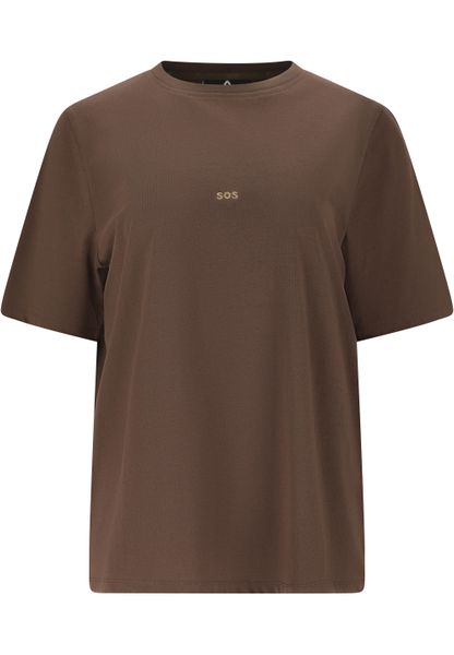 T-shirt damski SOS Mera. Brązowe t-shirty sportowe SOS, l, bez wzorów, z bawełny, bez ramiączek, na fitness i siłownię. Za 155.50 zł.