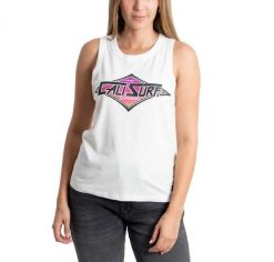 Koszulka sportowa damska Superdry Vintage Cali Vest. Białe t-shirty sportowe Superdry, l, bez wzorów, z bawełny, bez ramiączek. Za 55.49 zł.