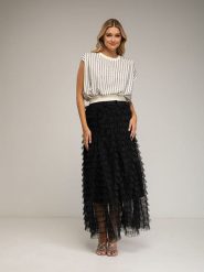 Tantra Bluzka w kolorze kremowym rozmiar: onesize. Brązowe bluzki Tantra, bez wzorów, prążkowane, bez kołnierzyka, bez ramiączek. Za 173.99 zł.