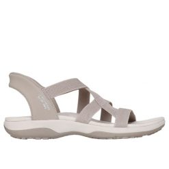 Sandały damskie Skechers Reggae Slim Stretch Flex. Brązowe sandały Skechers, bez wzorów, bez obcasa, bez zapięcia. Za 310.50 zł.