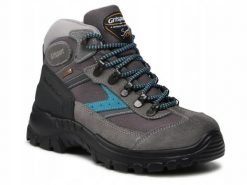 Buty trekkingowe damskie GRISPORT wysokie skóra. Szare buty trekkingowe Grisport, bez wzorów, z materiału, bez zapięcia, trekkingowe. Za 329.00 zł.