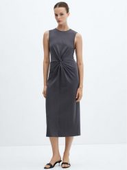 Mango Sukienka codzienna Fertina 67056735 Szary Regular Fit. Szare sukienki Mango, na co dzień, m, bez wzorów, z bawełny, bez kołnierzyka, bez ramiączek, proste. Za 29.99 zł.