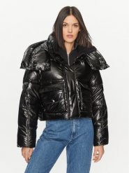 Calvin Klein Jeans Kurtka puchowa High Shine J20J221884 Czarny Oversize. Czarne kurtki Calvin Klein Jeans, na zimę, xl, bez wzorów, z jeansu, bez kaptura. Za 699.99 zł.