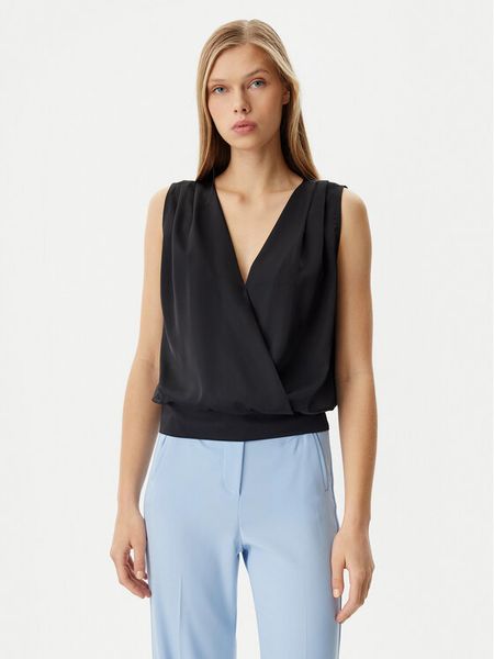 Rinascimento Bluzka CFC0122616003 Czarny Regular Fit. Czarne bluzki Rinascimento, s, bez wzorów, z syntetyku, bez kołnierzyka, bez ramiączek. Za 129.99 zł.