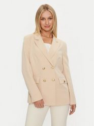 Guess Marynarka Fiona W4YN54 WFWX2 Beżowy Regular Fit. Brązowe marynarki i żakiety Guess, l, z aplikacjami, z syntetyku, bez ramiączek. Za 359.99 zł.