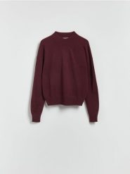 Sweter z wełny merino - mahoniowy. Brązowe swetry Reserved, l, bez wzorów, z wełny, bez ramiączek. Za 259.99 zł.