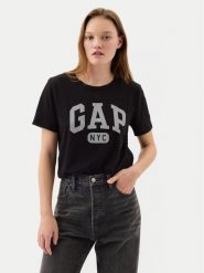 Gap T-Shirt 871344-05 Czarny Regular Fit. Czarne t-shirty GAP, m, bez wzorów, z bawełny, bez kołnierzyka, bez ramiączek. Za 99.99 zł.