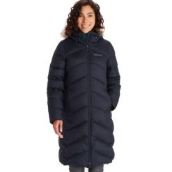 Płaszcz puchowy damski Montreaux. Niebieskie płaszcze Marmot, m, bez wzorów, z puchu, bez kaptura. Za 1,919.99 zł.