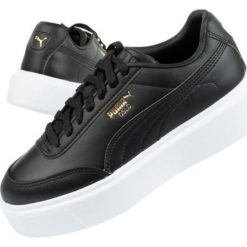 Buty sportowe Puma Oslo Maja W 374864 02 czarne. Czarne buty treningowe Puma, bez wzorów, z materiału, bez zapięcia. Za 436.25 zł.