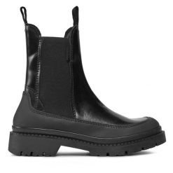 Sztyblety Gant. Czarne botki Gant, bez wzorów, bez obcasa, na płaskiej podeszwie, bez zapięcia. Za 539.99 zł.
