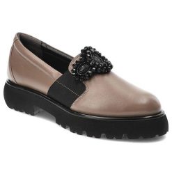 Brązowe Mokasyny Armodo Eleganckie Buty Damskie. Brązowe mokasyny Armodo, z aplikacjami, ze skóry. Za 399.00 zł.
