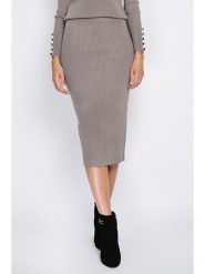 William de Faye Spódnica w kolorze szarobrązowym rozmiar: 42. Brązowe spódnice William de Faye, bez wzorów, z kaszmiru, klasyczne, midi. Za 130.81 zł.