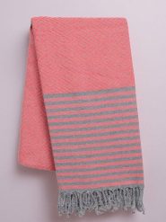 Samimi Chusta hammam "Sahara" w kolorze różowo-szarym - 180 x 100 cm rozmiar: onesize. Różowe chusty Samimi, bez wzorów, z bawełny. Za 123.25 zł.