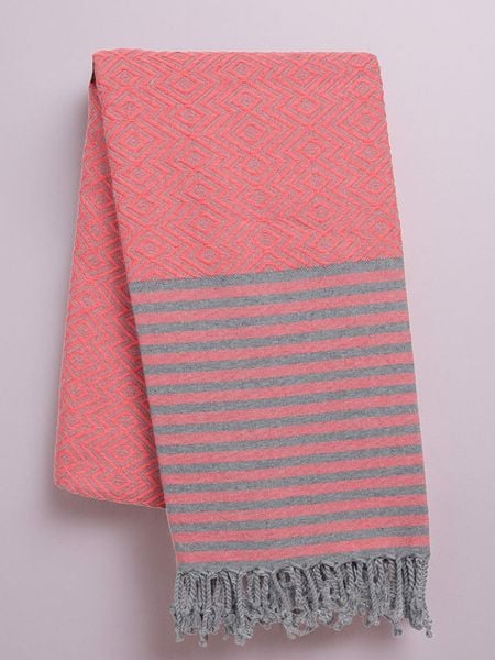 Samimi Chusta hammam "Sahara" w kolorze różowo-szarym - 180 x 100 cm rozmiar: onesize. Różowe chusty Samimi, bez wzorów, z bawełny. Za 109.78 zł.