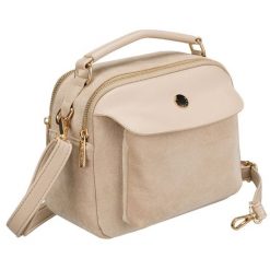 Listonoszka damska mała saszetka na ramię skóra ekologiczna modna beżowa torebka na suwak Peterson PTN MX02-P. Brązowe nerki i saszetki Peterson, bez wzorów, ze skóry ekologicznej, małe, bez dodatków. Za 104.99 zł.