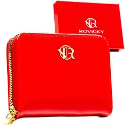 Mały portfel damski wykonany ze skóry ekologicznej w czerwonym kolorze - Rovicky. Czerwone portfele ROVICKY, bez wzorów, ze skóry ekologicznej. Za 29.99 zł.