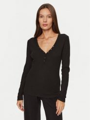 Hunkemöller Koszulka piżamowa 205123 Czarny Slim Fit. Czarne koszule nocne Hunkemöller, xs, bez wzorów, z bawełny, bez ramiączek. Za 79.99 zł.