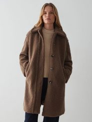 OPUS Płaszcz pluszowy "Heddy" w kolorze brązowym rozmiar: 40. Brązowe płaszcze Opus, bez wzorów, bez kaptura. Za 361.87 zł.