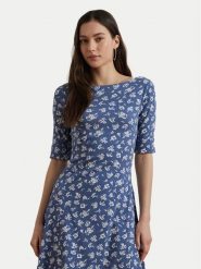 LAUREN RALPH LAUREN Sukienka codzienna 200976993001 Niebieski Regular Fit. Niebieskie sukienki Lauren Ralph Lauren, na co dzień, s, bez wzorów, z bawełny, bez kołnierzyka, bez ramiączek, proste. Za 719.99 zł.