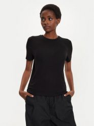 JDY T-Shirt Como 15328940 Czarny Regular Fit. Czarne t-shirty JDY, l, bez wzorów, z wiskozy, bez kołnierzyka, bez ramiączek. Za 39.99 zł.