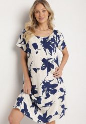Granatowa Wiskozowa Sukienka w Kwiatowy Wzór Emitine. Niebieskie sukienki Born2be, na co dzień, l, bez wzorów, z wiskozy, klasyczne, bez kołnierzyka, bez ramiączek, midi, proste. Za 89.99 zł.