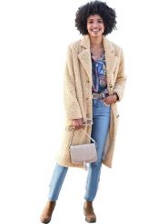 Heine Płaszcz pluszowy w kolorze beżowym rozmiar: 40. Brązowe płaszcze Heine, bez wzorów, bez kaptura. Za 174.43 zł.