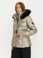 Morgan Kurtka puchowa 242-GELIAM Złoty Regular Fit. Żółte kurtki Morgan, bez wzorów, z puchu, bez kaptura. Za 459.99 zł.