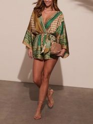 Milan Kiss Kombinezon w kolorze jasnobrązowo-zielonym rozmiar: M. Brązowe kombinezony Milan Kiss, m, bez wzorów, bez kołnierzyka, bez ramiączek. Za 165.99 zł.