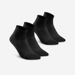 Skarpety turystyczne Quechua Hike 100 długie x2. Czarne skarpetki QUECHUA, bez wzorów, z bawełny. Za 39.99 zł.
