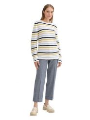 Tom Tailor Sweter w kolorze kremowym ze wzorem rozmiar: S. Brązowe swetry Tom Tailor, s, bez wzorów, z bawełny, bez ramiączek. Za 74.99 zł.