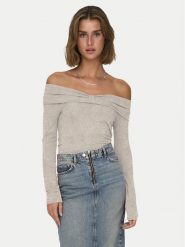 ONLY Bluzka Fayola 15339435 Beżowy Slim Fit. Brązowe bluzki ONLY, m, bez wzorów, z wiskozy, bez kołnierzyka, bez ramiączek. Za 59.99 zł.