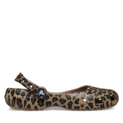 Baleriny Crocs. Brązowe baleriny Crocs, bez wzorów, bez obcasa, bez zapięcia. Za 219.99 zł.