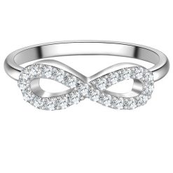 Trilani Pierscionek Infinity z Srebra Sterling w srebrze z Cyrkonia Pierścionki 1 ct Damski. Białe pierścionki Trilani, z cyrkonią, srebrne. Za 199.99 zł.