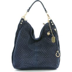 Skórzana torebka w kolorze granatowym - 42 x 38 x 17 cm. Torebki klasyczne Mia Tomazzi, Anna Morellini & Co. W wyprzedaży za 343.95 zł.