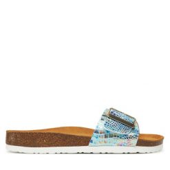 Klapki Dr. Brinkmann. Niebieskie klapki Dr. Brinkmann, bez wzorów, bez obcasa, bez zapięcia. Za 219.99 zł.