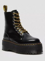 Dr. Martens Skórzane botki w kolorze czarnym rozmiar: 41. Czarne botki Dr Martens, bez wzorów, bez obcasa, na platformie, bez zapięcia. Za 676.04 zł.