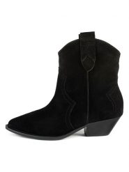 Loft37 Skórzane botki w kolorze czarnym rozmiar: 39. Czarne botki loft37, bez wzorów, bez obcasa, bez zapięcia. Za 273.45 zł.