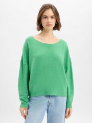 American vintage Damski sweter z dzianiny z zawartością wełny - Damsville Kobiety zielony jednolity, M/L. Zielone swetry American Vintage, l, bez wzorów, z dzianiny, eleganckie, bez ramiączek. Za 499.95 zł.