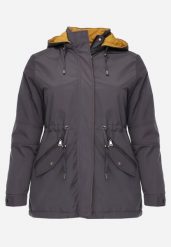 Szaro-Żółta Przejściowa Kurtka Dwustronna Parka z Pikowaniem i Kapturem Tidare. Szare kurtki Born2be, l, bez wzorów, z jeansu, sportowe. Za 109.99 zł.