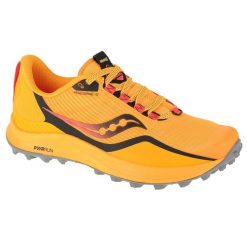 Buty do biegania damskie, Saucony Peregrine 12. Żółte buty treningowe Saucony, bez wzorów, z materiału, przed kostkę, bez zapięcia, do biegania. Za 588.00 zł.