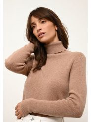 Just Cashmere Kaszmirowy golf "Lanais" w kolorze jasnobrązowym rozmiar: XL. Brązowe swetry Just Cashmere, xl, bez wzorów, z kaszmiru, bez ramiączek. Za 428.71 zł.