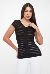 Bluzka damska z tiulu ELISABETTA FRANCHI. Bluzki Elisabetta Franchi, bez wzorów, z tiulu, bez kołnierzyka, bez ramiączek. Za 1,579.00 zł.