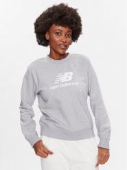 New Balance Bluza Essentials Stacked Logo WT31532 Szary Relaxed Fit. Szare bluzy New Balance, l, bez wzorów, z bawełny, bez kaptura. Za 249.99 zł.