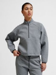 Bluza damska z zamkiem 1/2 Hummel Tech. Szare bluzy Hummel, na wiosnę, l, bez wzorów, z bawełny, eleganckie, bez ramiączek, bez kaptura. Za 352.50 zł.