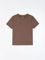 Sportowa koszulka Active - brązowy. Brązowe t-shirty sportowe Sinsay, l, bez wzorów, bez ramiączek, na fitness i siłownię. Za 29.99 zł.