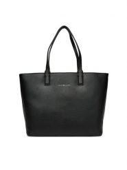 Tommy Hilfiger Torebka Th Logotape Tote AW0AW17449 Czarny. Czarne shopper bag Tommy Hilfiger, bez wzorów, ze skóry, bez dodatków. Za 649.99 zł.