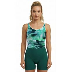 Damski strój triathlonowy Sprint/Dystans Olimpijski - Marble. Zielone kombinezony C-LAB, xs, bez wzorów, ze skóry, sportowe, bez kołnierzyka, bez ramiączek. Za 620.83 zł.