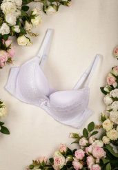 Biały Biustonosz z Koronkowymi Wstawkami i Efektem Push Up Sellish. Białe biustonosze Renee, bez wzorów, z koronki. W wyprzedaży za 35.99 zł.